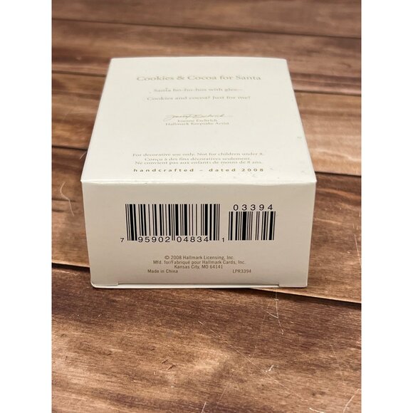 2008 HALLMARK ORNAMENT LPR3394 COOKIES & COCOA FOR SANTA BY JOANNE ESCHRICH - Picture 4 of 8